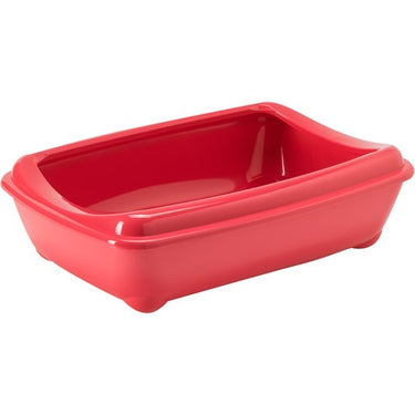 Moderna Arist-O-Tray-Cat Litter Tray 57.2 x 43.2 x 15.7 cm (With Rim) -Spicy Coral